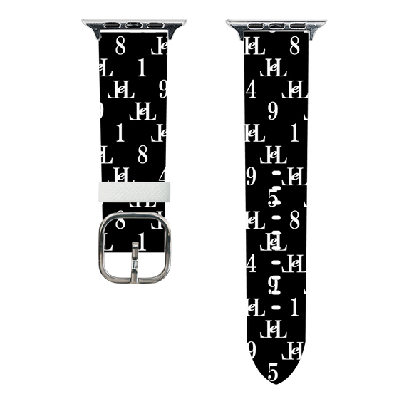 スマートウォッチレザーバンド［ Chell classy - Monogram - Black ］