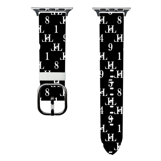 スマートウォッチレザーバンド［ Chell classy - Monogram - Black ］