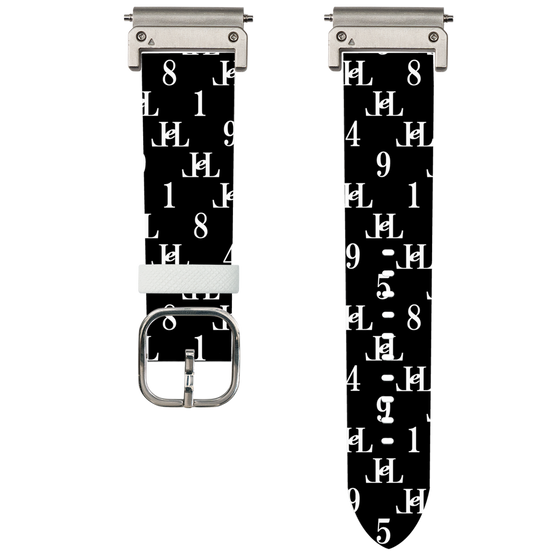 スマートウォッチレザーバンド［ Chell classy - Monogram - Black ］