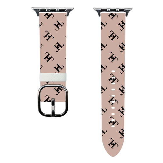 スマートウォッチレザーバンド［ Chell classy - Logo - Beige ］