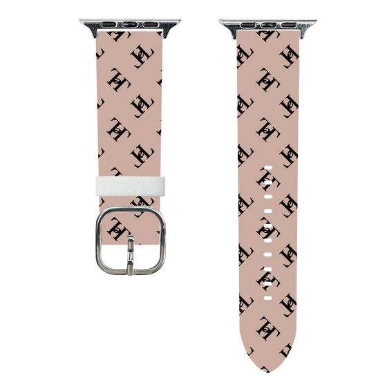 スマートウォッチレザーバンド［ Chell classy - Logo - Beige ］