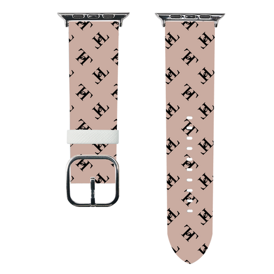 スマートウォッチレザーバンド［ Chell classy - Logo - Beige ］