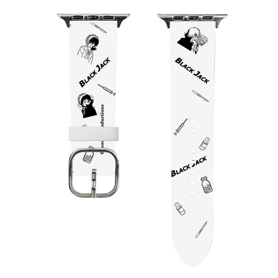 スマートウォッチレザーバンド［ ブラック・ジャック - 総柄 ］