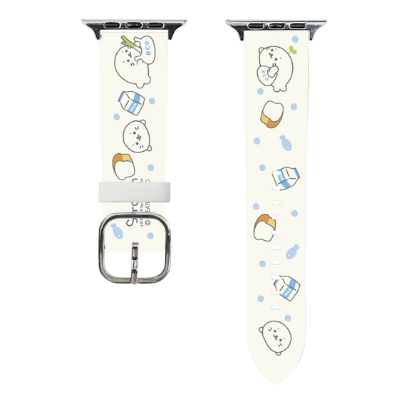 スマートウォッチレザーバンド［ しろたん - お買い物 ］