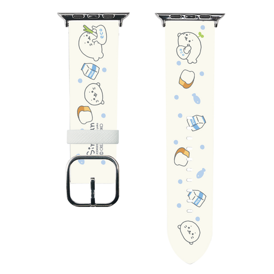 スマートウォッチレザーバンド［ しろたん - お買い物 ］