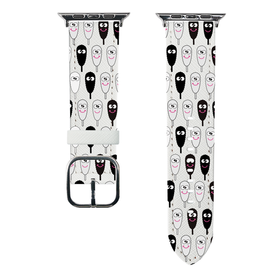 スマートウォッチレザーバンド［ クシニョロ - クシニョロ - モノクロ ］