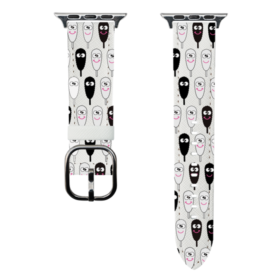 スマートウォッチレザーバンド［ クシニョロ - クシニョロ - モノクロ ］