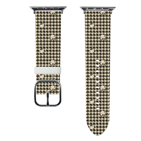 スマートウォッチレザーバンド［ ぼのぼの - ぼのぼの千鳥格子柄 - ブラック ］