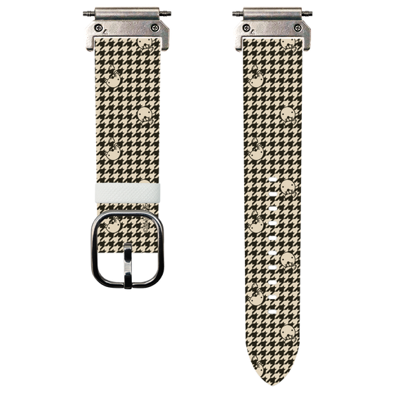 スマートウォッチレザーバンド［ ぼのぼの - ぼのぼの千鳥格子柄 - ブラック ］