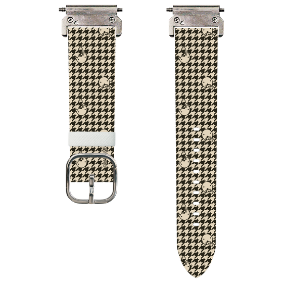 スマートウォッチレザーバンド［ ぼのぼの - ぼのぼの千鳥格子柄 - ブラック ］