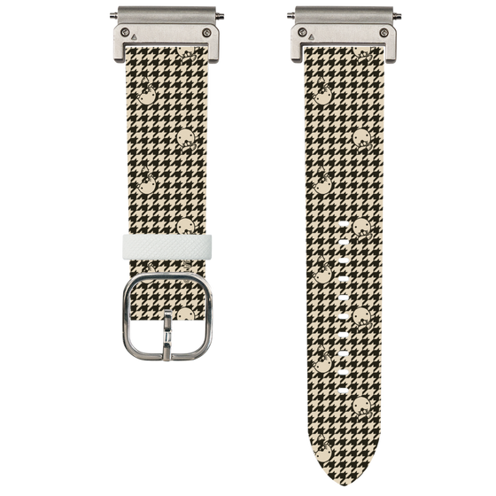 スマートウォッチレザーバンド［ ぼのぼの - ぼのぼの千鳥格子柄 - ブラック ］