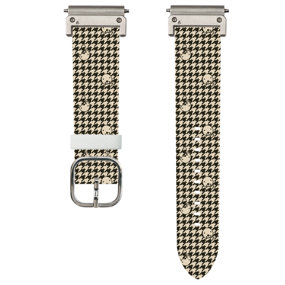 スマートウォッチレザーバンド［ ぼのぼの - ぼのぼの千鳥格子柄 - ブラック ］