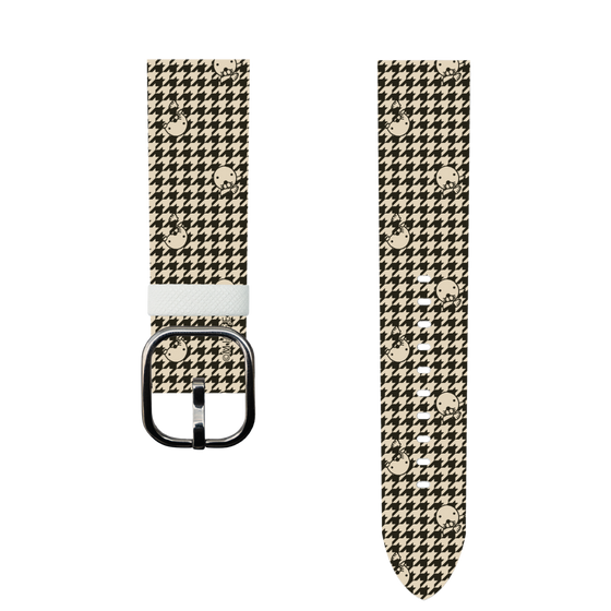 スマートウォッチレザーバンド［ ぼのぼの - ぼのぼの千鳥格子柄 - ブラック ］