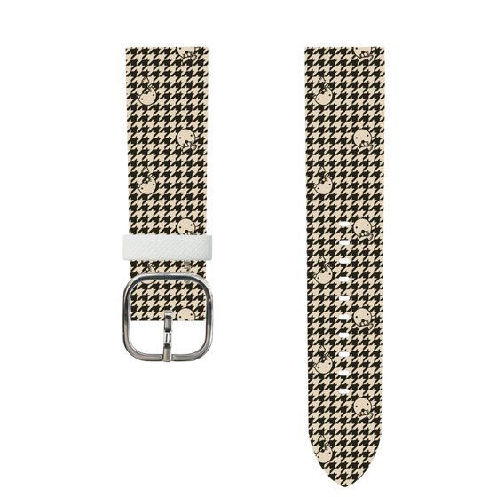 スマートウォッチレザーバンド［ ぼのぼの - ぼのぼの千鳥格子柄 - ブラック ］