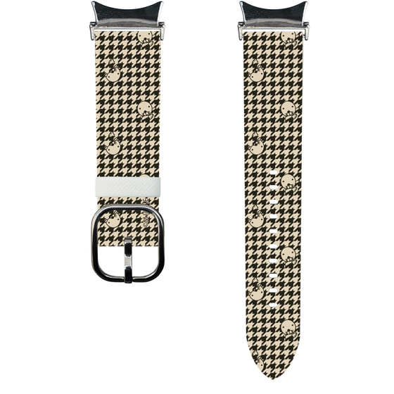 スマートウォッチレザーバンド［ ぼのぼの - ぼのぼの千鳥格子柄 - ブラック ］