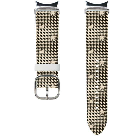 スマートウォッチレザーバンド［ ぼのぼの - ぼのぼの千鳥格子柄 - ブラック ］