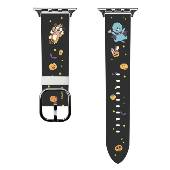 スマートウォッチレザーバンド［ ぼのぼの - ハロウィン集合 - ブラック ］