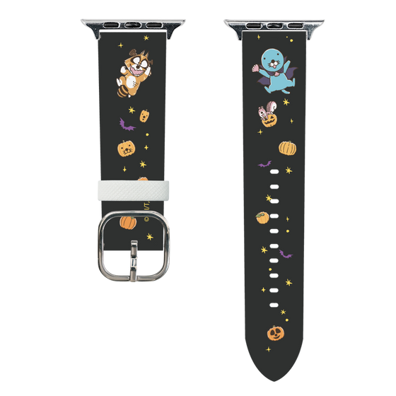 スマートウォッチレザーバンド［ ぼのぼの - ハロウィン集合 - ブラック ］