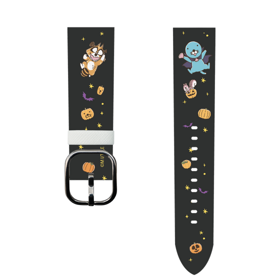 スマートウォッチレザーバンド［ ぼのぼの - ハロウィン集合 - ブラック ］