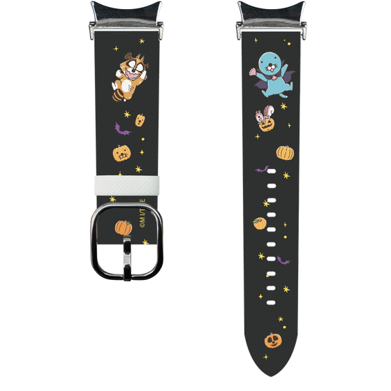 スマートウォッチレザーバンド［ ぼのぼの - ハロウィン集合 - ブラック ］