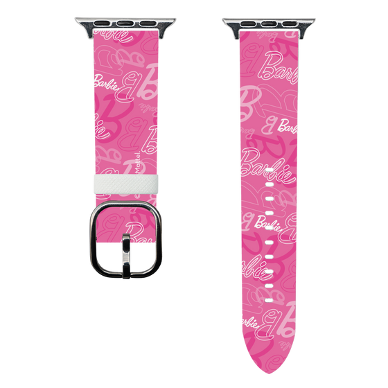 スマートウォッチレザーバンド［ Barbie - ロゴパターン1 ］