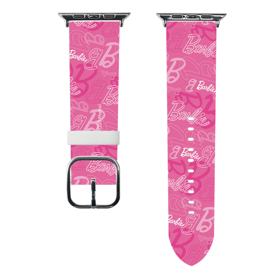 スマートウォッチレザーバンド［ Barbie - ロゴパターン1 ］