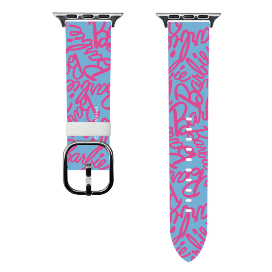 スマートウォッチレザーバンド［ Barbie - ロゴパターン2 ］