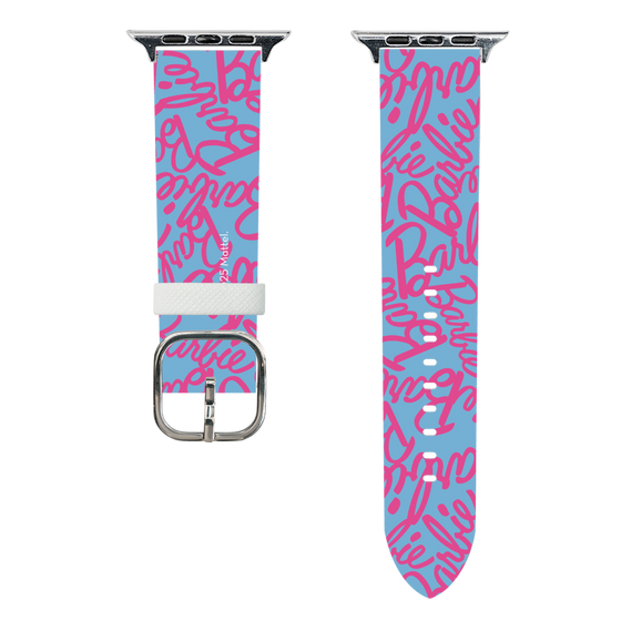 スマートウォッチレザーバンド［ Barbie - ロゴパターン2 ］