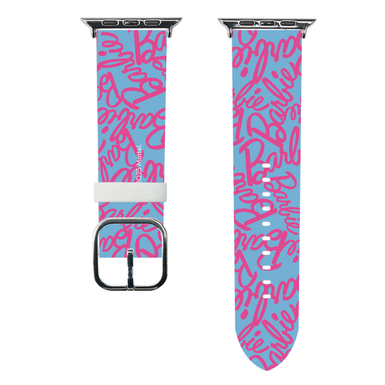 スマートウォッチレザーバンド［ Barbie - ロゴパターン2 ］