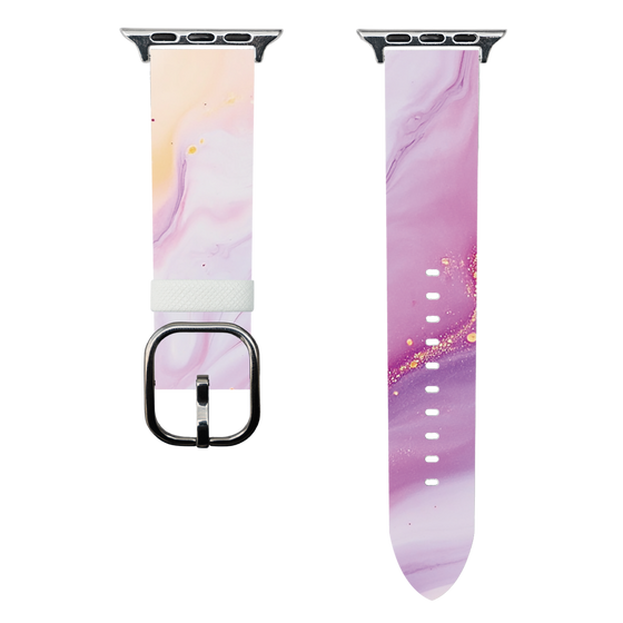 スマートウォッチレザーバンド［ Color Rain - オリジナル - Moonlit Mauve ］