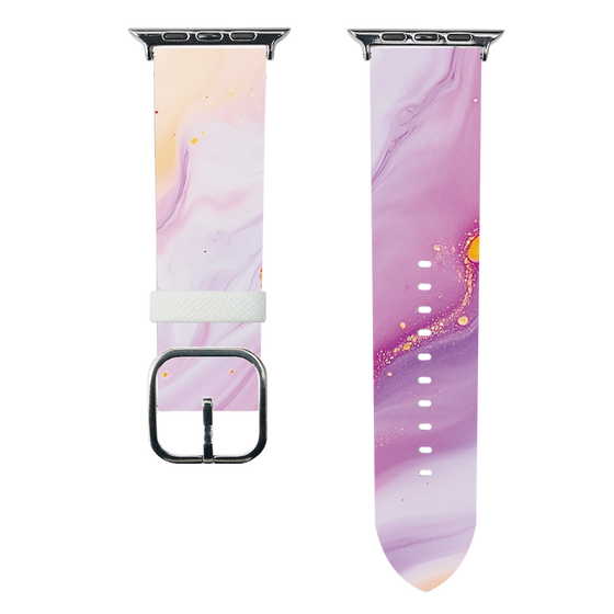 スマートウォッチレザーバンド［ Color Rain - オリジナル - Moonlit Mauve ］