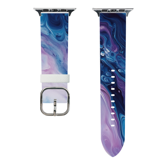 スマートウォッチレザーバンド［ Color Rain - オリジナル - Twilight Ink ］