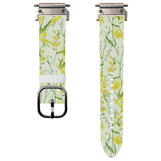 スマートウォッチレザーバンド［ 日比谷花壇 - DelicateGeometry - ライトグリーン ］