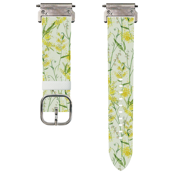 スマートウォッチレザーバンド［ 日比谷花壇 - DelicateGeometry - ライトグリーン ］