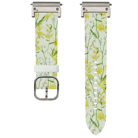 スマートウォッチレザーバンド［ 日比谷花壇 - DelicateGeometry - ライトグリーン ］