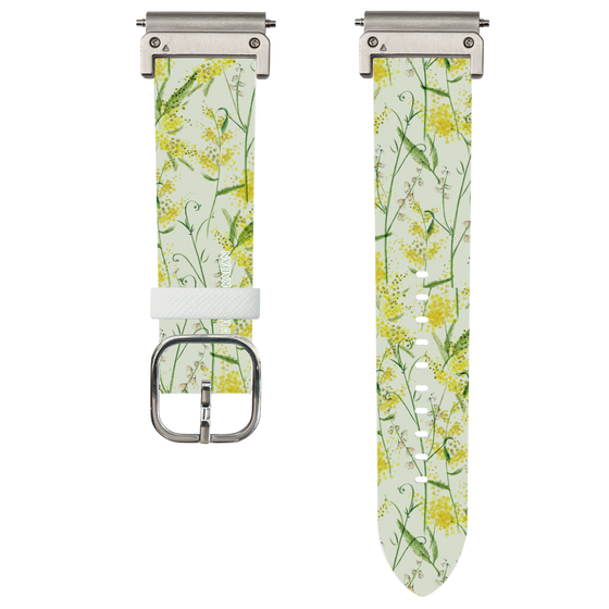 スマートウォッチレザーバンド［ 日比谷花壇 - DelicateGeometry - ライトグリーン ］