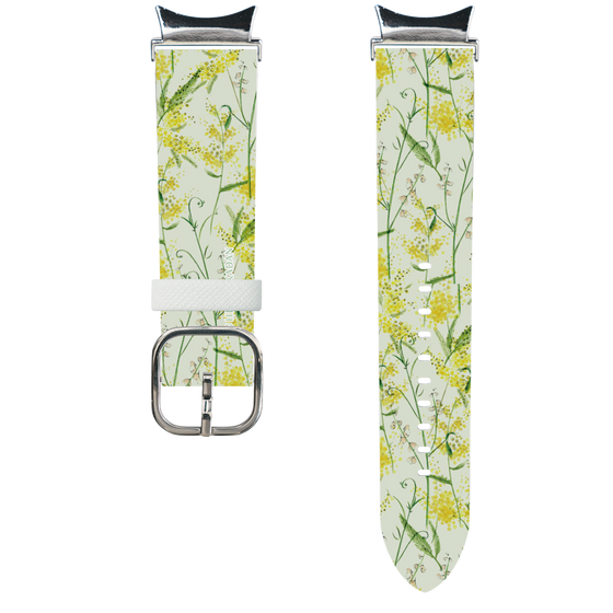 スマートウォッチレザーバンド［ 日比谷花壇 - DelicateGeometry - ライトグリーン ］