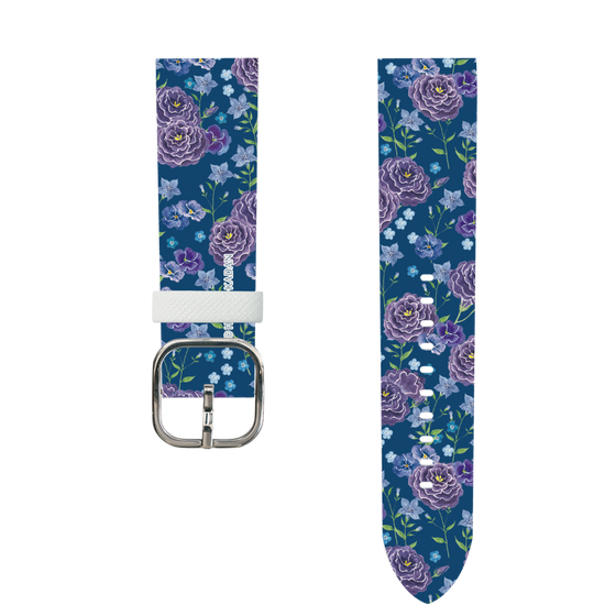 スマートウォッチレザーバンド［ 日比谷花壇 - FloralSymphony - ネイビー ］