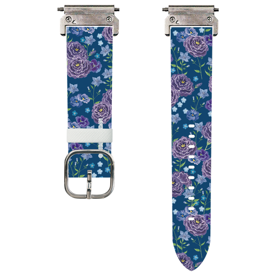 スマートウォッチレザーバンド［ 日比谷花壇 - FloralSymphony - ネイビー ］