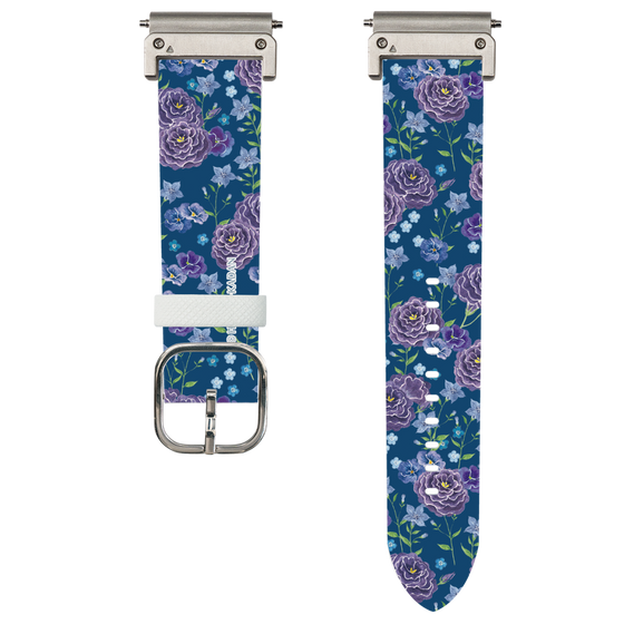 スマートウォッチレザーバンド［ 日比谷花壇 - FloralSymphony - ネイビー ］
