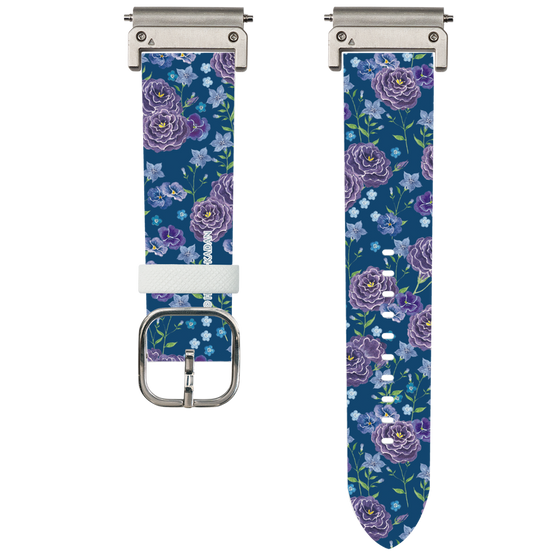 スマートウォッチレザーバンド［ 日比谷花壇 - FloralSymphony - ネイビー ］