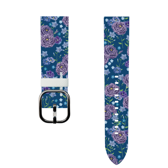 スマートウォッチレザーバンド［ 日比谷花壇 - FloralSymphony - ネイビー ］