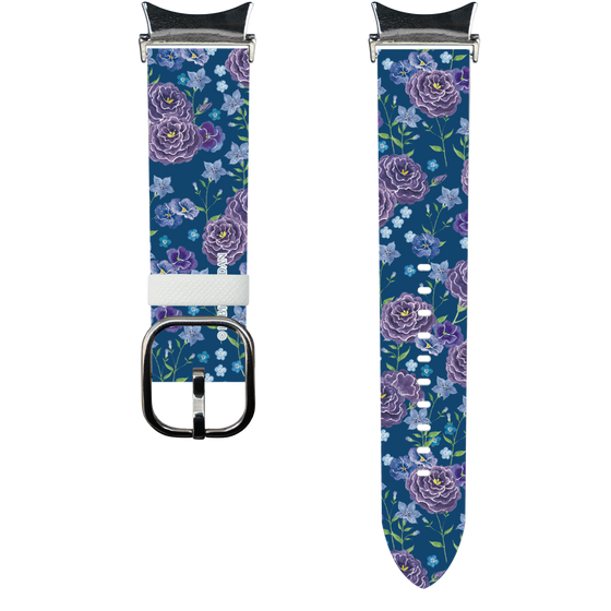スマートウォッチレザーバンド［ 日比谷花壇 - FloralSymphony - ネイビー ］