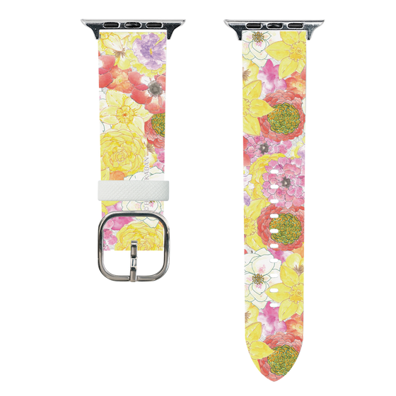 スマートウォッチレザーバンド［ 日比谷花壇 - HarmonyinBloom - イエロー ］