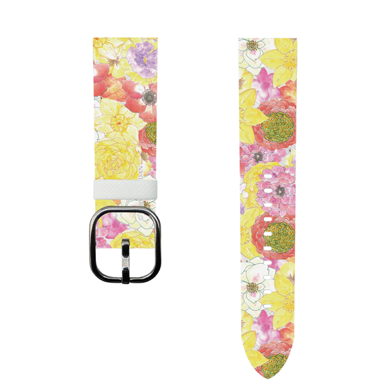 スマートウォッチレザーバンド［ 日比谷花壇 - HarmonyinBloom - イエロー ］