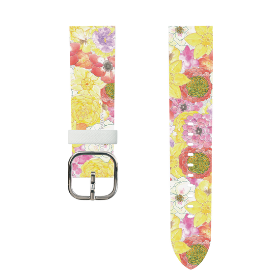 スマートウォッチレザーバンド［ 日比谷花壇 - HarmonyinBloom - イエロー ］