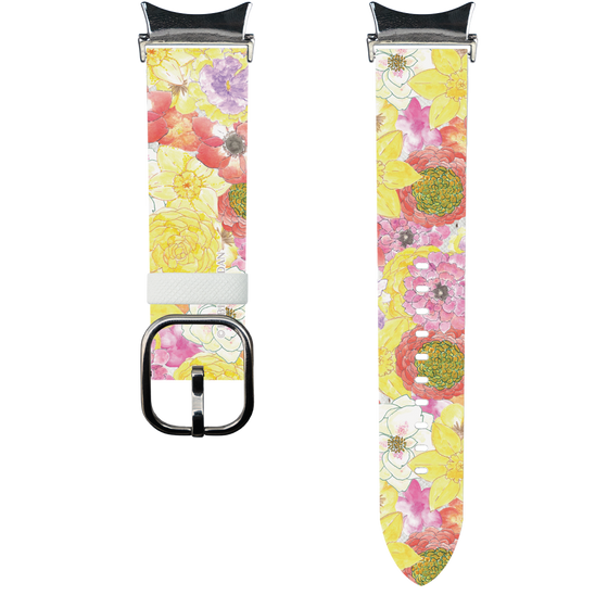スマートウォッチレザーバンド［ 日比谷花壇 - HarmonyinBloom - イエロー ］