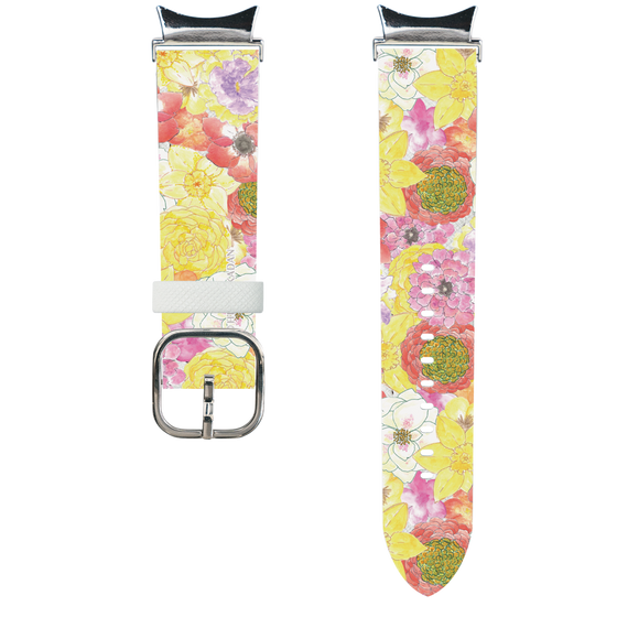 スマートウォッチレザーバンド［ 日比谷花壇 - HarmonyinBloom - イエロー ］