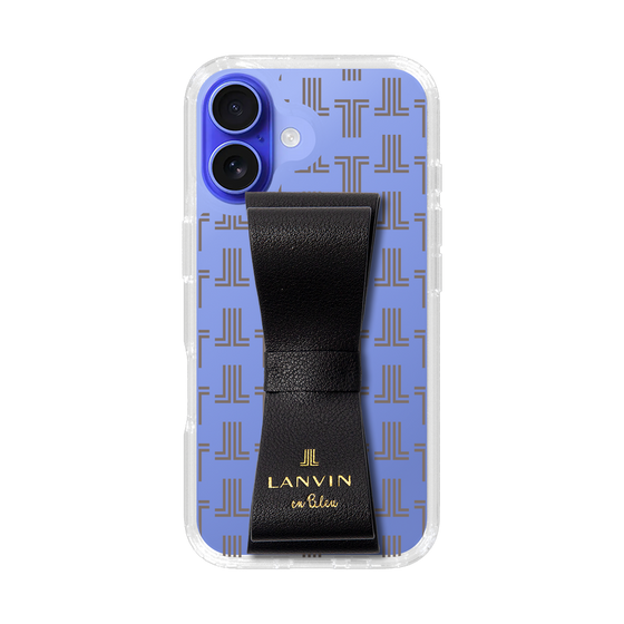 スリムプロテクションケース LANVIN en Bleu - STAND & RING RIBBON Black［ LANVIN en Bleu - Monogram - Black ］