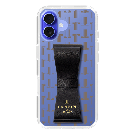 スリムプロテクションケース LANVIN en Bleu - STAND & RING RIBBON Black［ LANVIN en Bleu - Monogram - Black ］